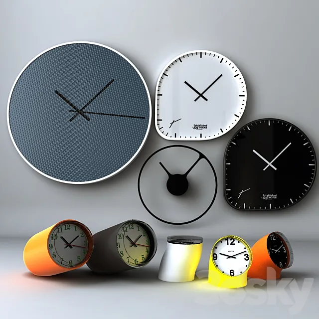 A selection of designer watches _ Clock set 3DModel