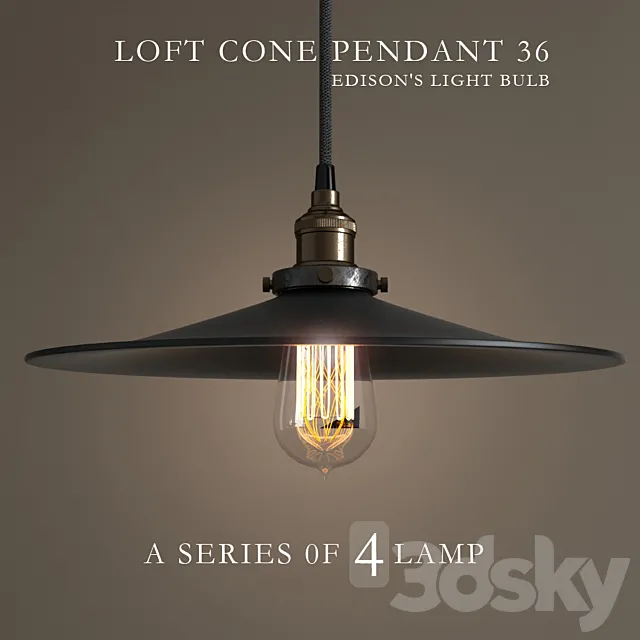A series of chandeliers "LOFT CONE PENDANT 36" 3D Model