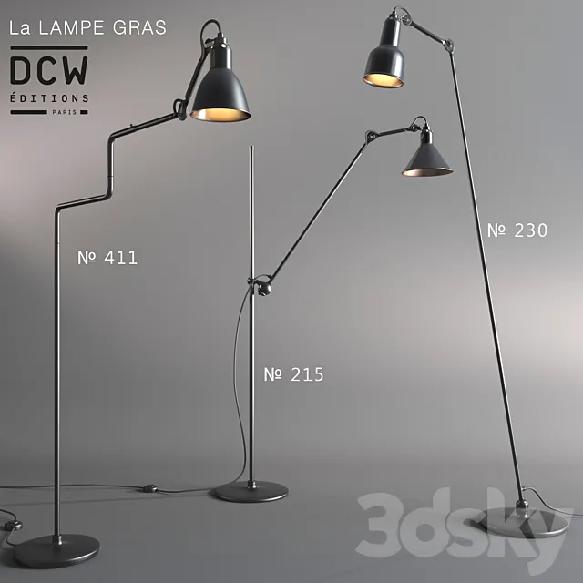 A series of floor lamps La Lampe Gras (France) 3D Model