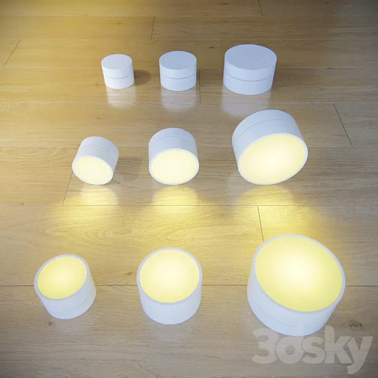 A series of overhead lights MOON 3D Model