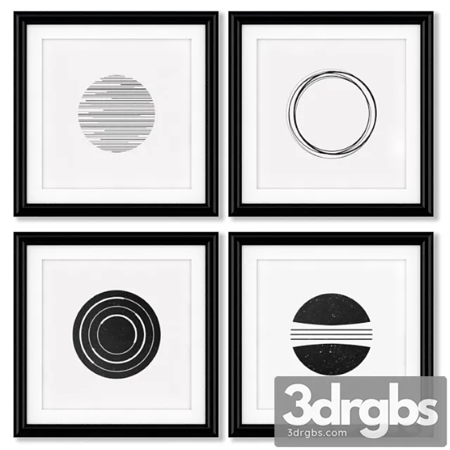 A Series Of Posters With Geometric Figures 3D Model Free