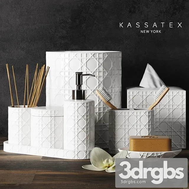 A Set Of Accessories For The Bathroom Rattan 3D Model Free