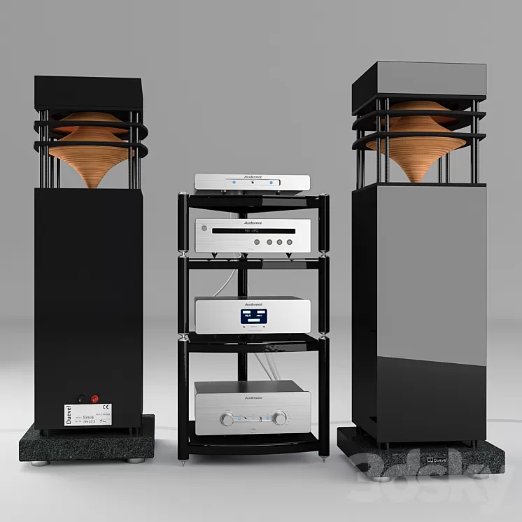 A set of audio equipment class Hi-End 3D Model