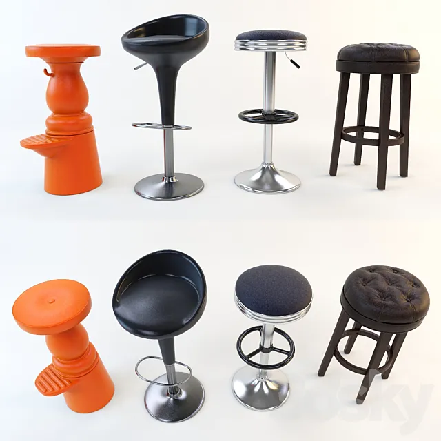 A set of bar stools (4 pcs.) Part 1 3DModel