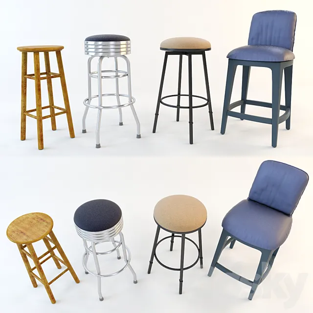 A set of bar stools (4 pcs.) Part 2 3DModel