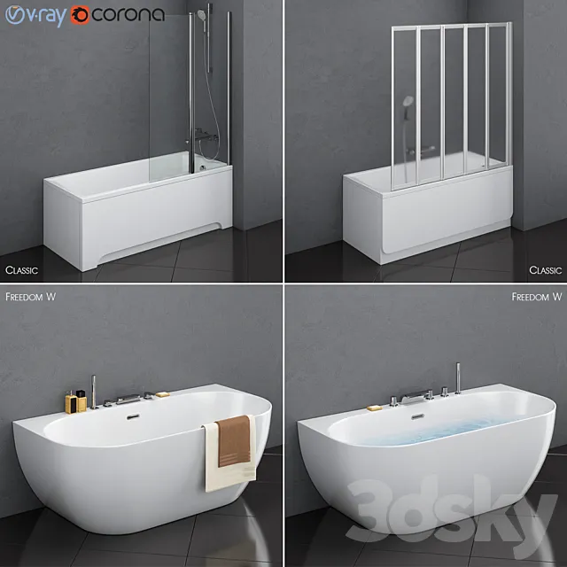 A set of baths Ravak set 17 (Classic and Freedom W in 2 variants) Free Download