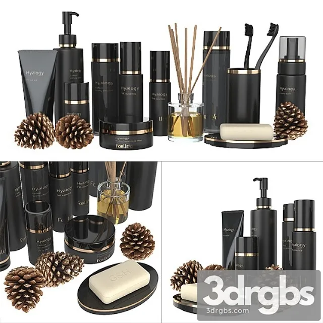 A Set Of Black Cosmetics 3D Model Free