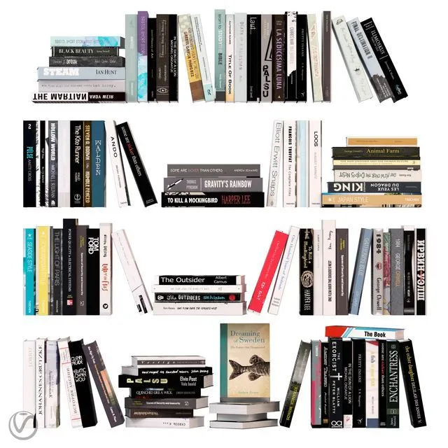 A set of books 100 number 1 3D Model