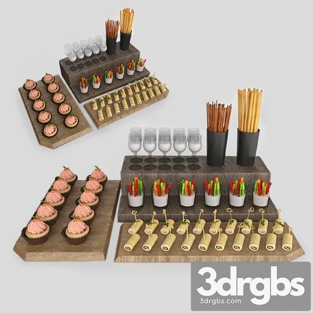 A set of canapes 1 3D Model Free