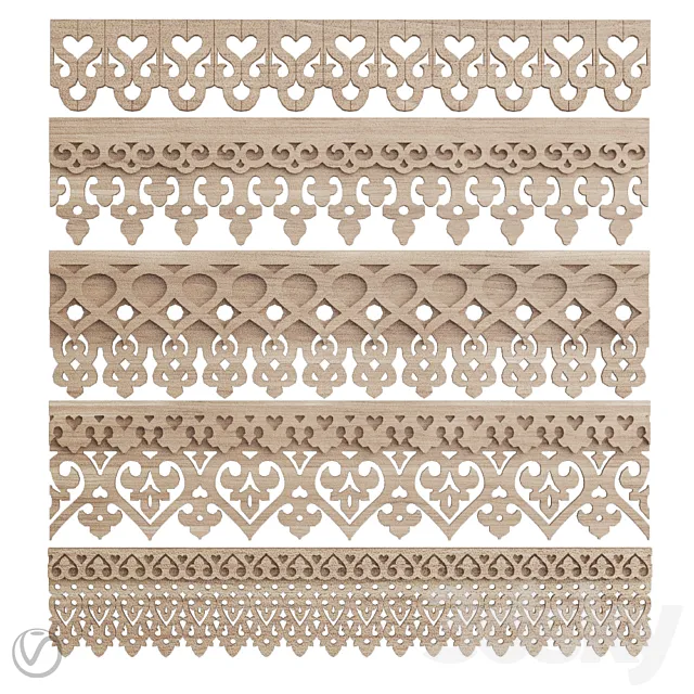 A set of carved clypees (friezes.2) 3D Model