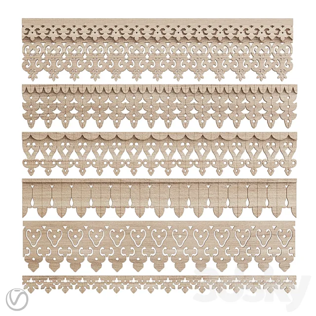A set of carved clypees (friezes.3) 3D Model