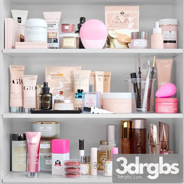 A set of cosmetics for beauty salons. make up 3D Model Free