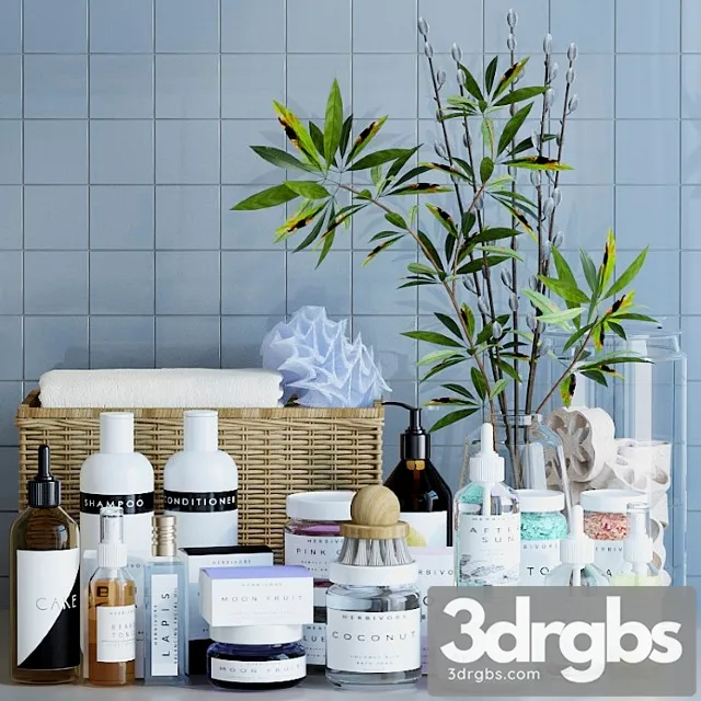 A Set Of Cosmetics For The Bathroom 3D Model Free