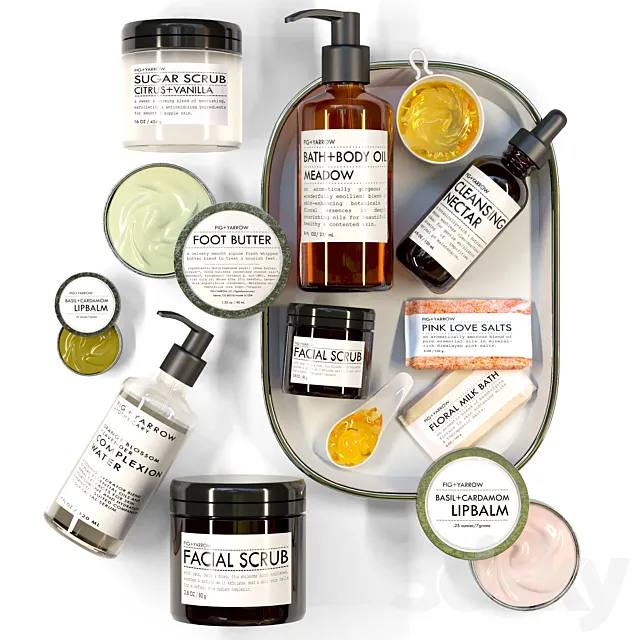 A set of cosmetics for the bathroom or beauty salon. Bathroom accessories 3DModel