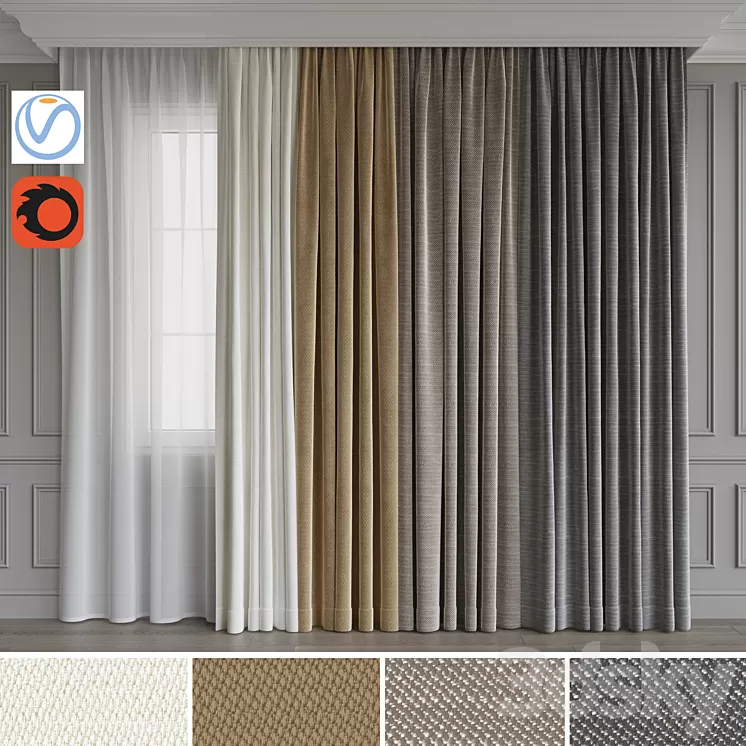 A set of curtains 13 3D Model
