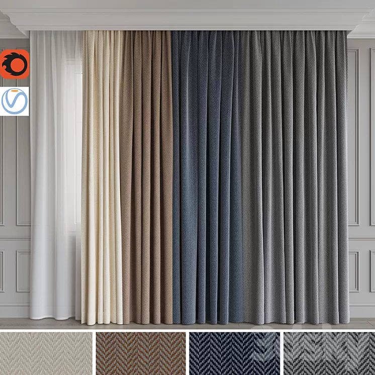A set of curtains 5 3D Model