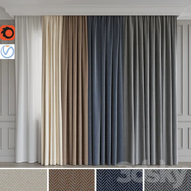 A set of curtains 5 3DModel