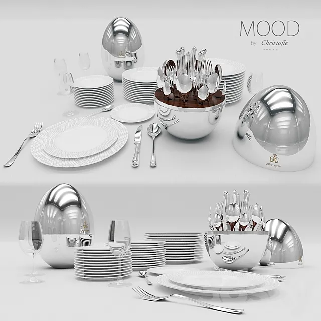 A set of cutlery MOOD by Christofle 3DModel