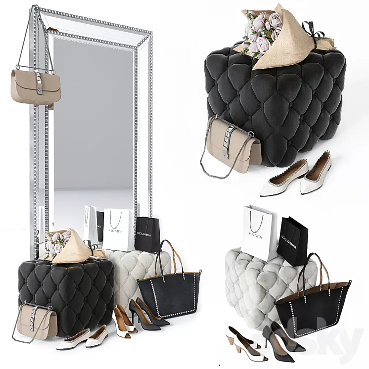 A set of decor in the hallway 1 3D Model