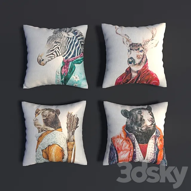 A set of decorative cushions the ZOO PARK from the Object Desire 3DModel