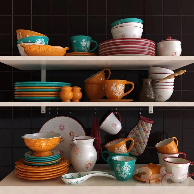 A set of dishes Elan Gallery 3D Model
