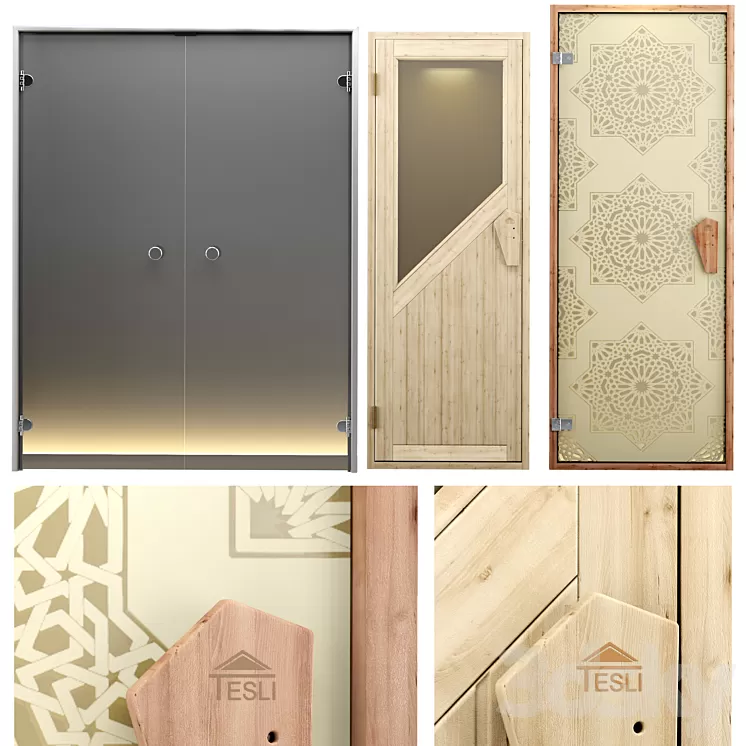 A set of doors for baths saunas and hammam 3D Model
