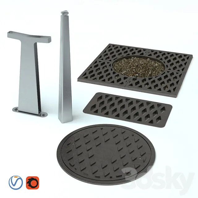 A set of elements of the accomplishment "Strela" from studio Artemy Lebedev 3 3D Model