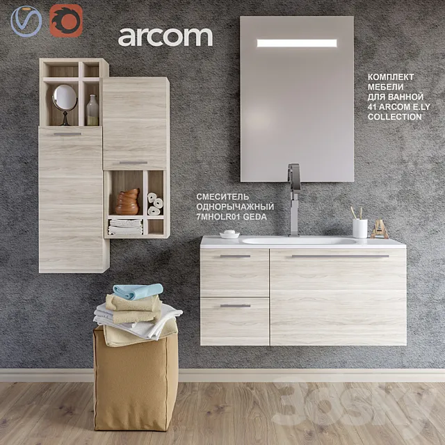 A set of furniture for a bathroom 41 ARCOM E.LY COLLECTION 3DModel