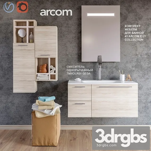 A Set Of Furniture For A Bathroom 41 Arcom ELY Collection 3D Model Download