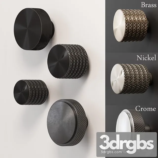 A set of furniture handles (buttons) 2 3D Model Download