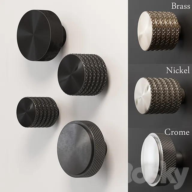 A set of furniture handles (buttons) 3D Model