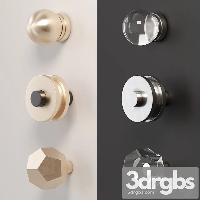 A set of furniture handles (buttons)_1 2 3D Model Download