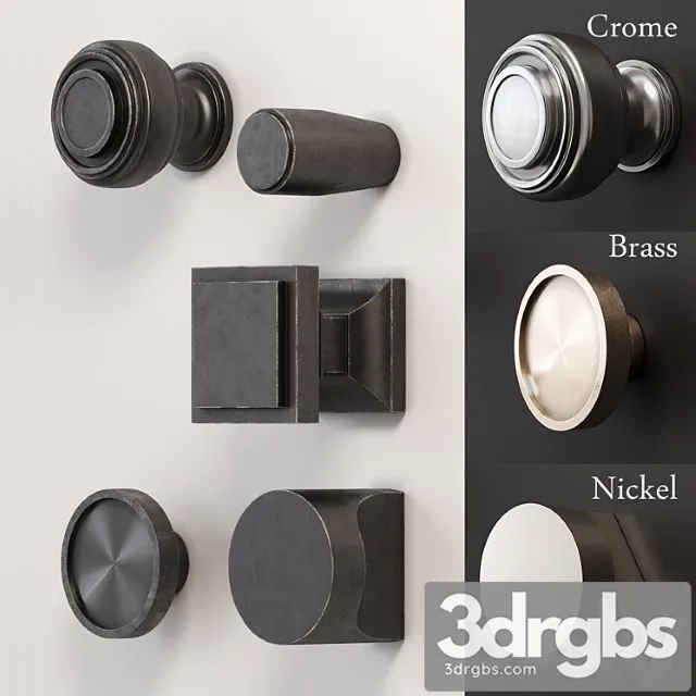 A set of furniture handles (buttons)_2 2 3D Model Download