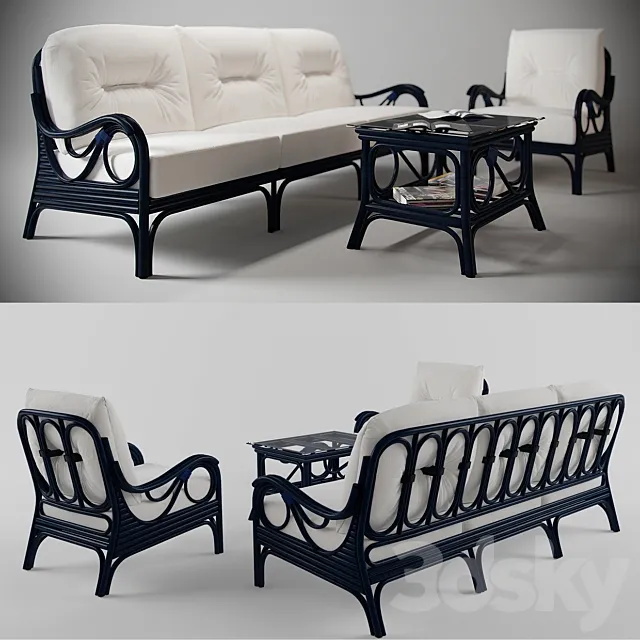 a set of furniture. rattan 3DModel
