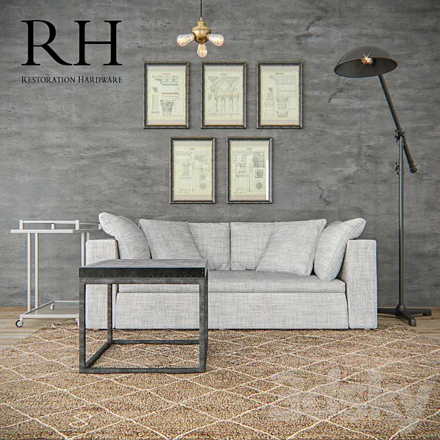 A set of furniture Restoration Hardware Free Download