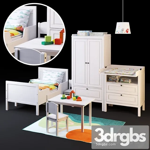 A Set Of Furniture Sundvik From Ikea For Children 3D Model Free