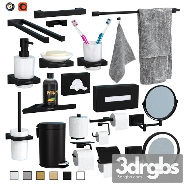 A Set Of Hansgrohe Addstories Accessories 20 pcs 3D Model Free
