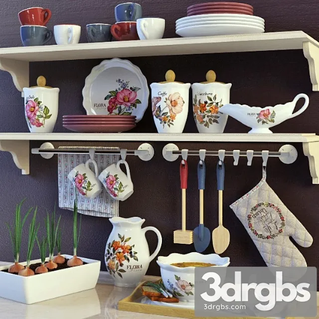 A Set Of Kitchen 1 3D Model Free