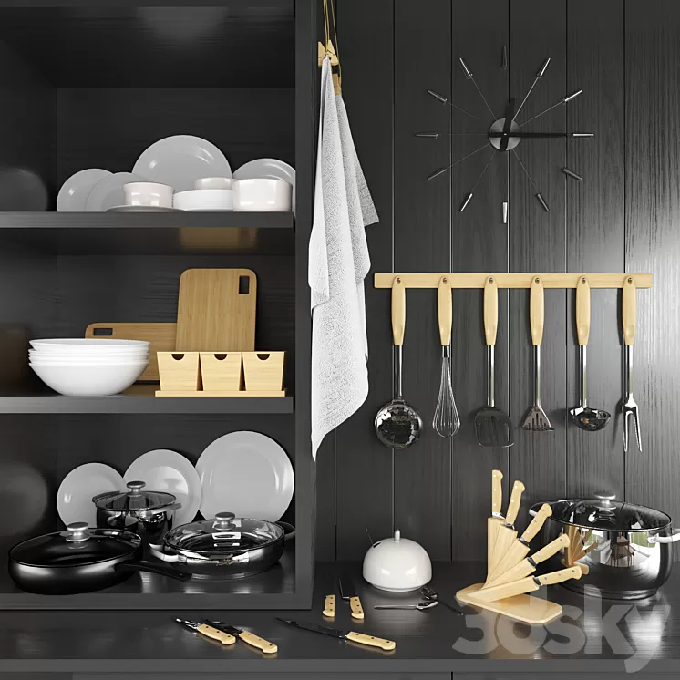 A set of kitchen 3D Model