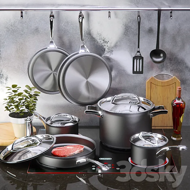 A set of kitchen 3DModel
