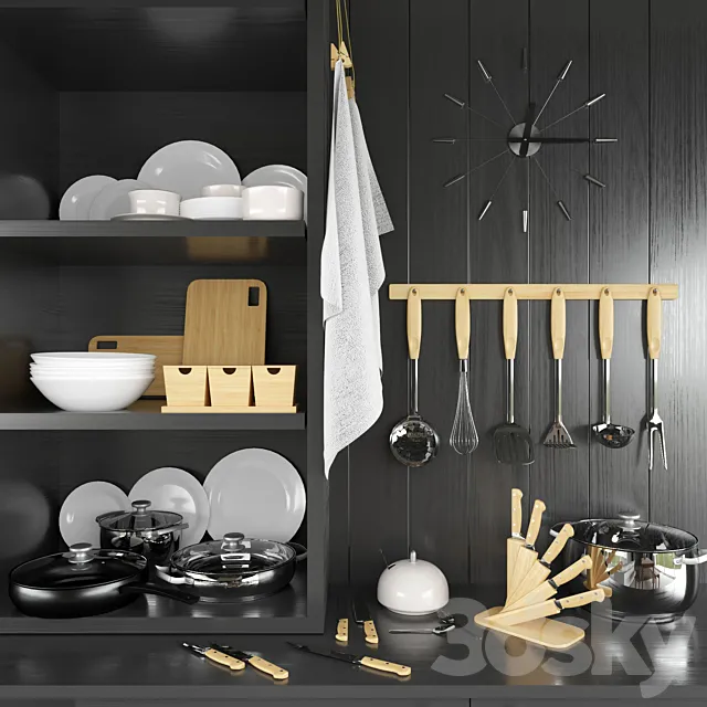 A set of kitchen 3DModel
