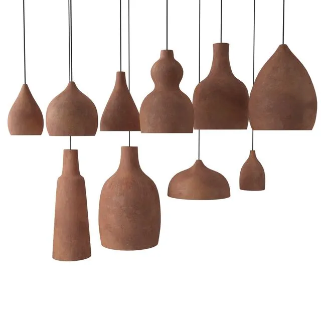 A set of lamps of clay 3D Model