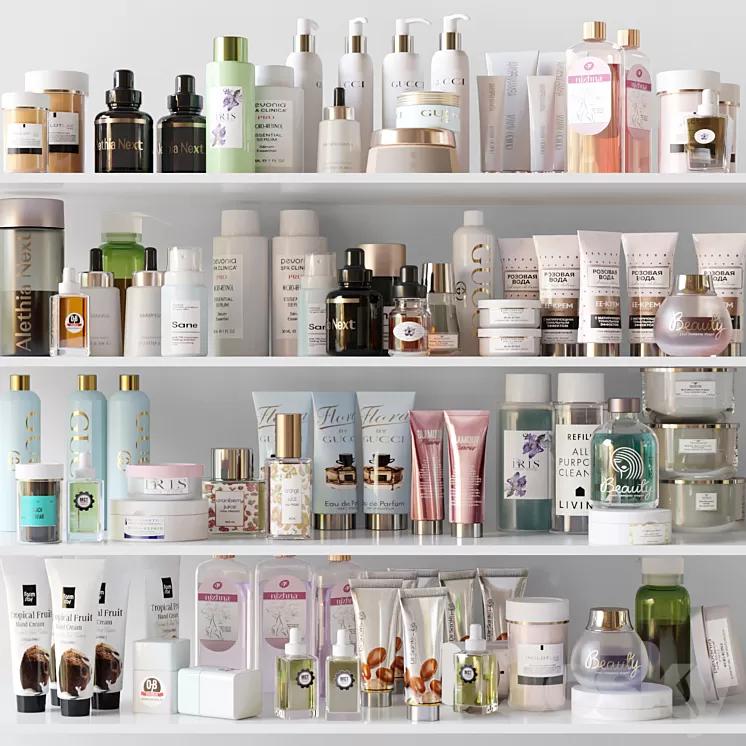 A set of luxury cosmetics for beauty salons. Make up 3D Model