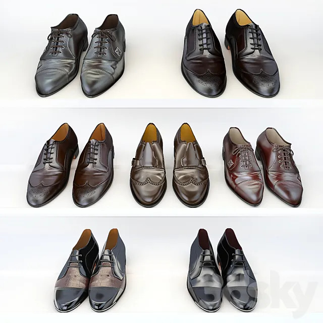 A set of men's shoes 3D Model