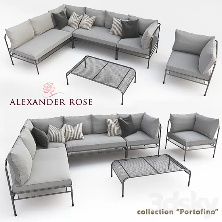 A set of outdoor furniture "Alexander Rose" - Portofino 3D Model