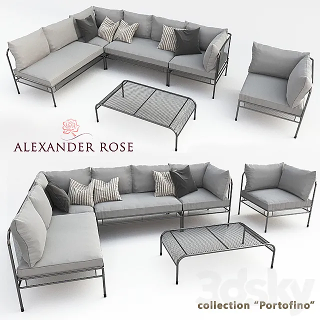 A set of outdoor furniture "Alexander Rose" - Portofino 3DModel