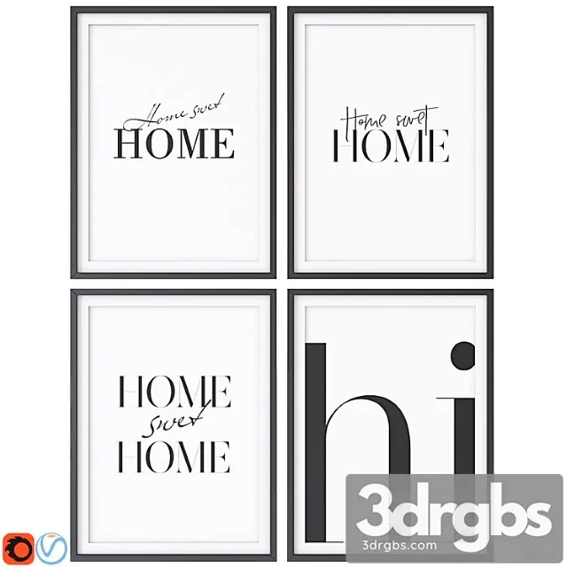 A set of paintings in the scandinavian style 001 3D Model Download