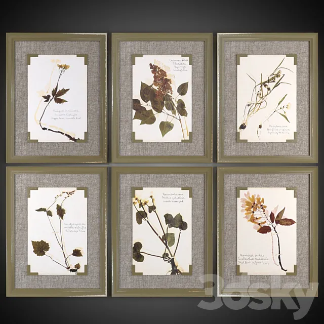 A set of pictures "Ceramic Florals" 3DModel