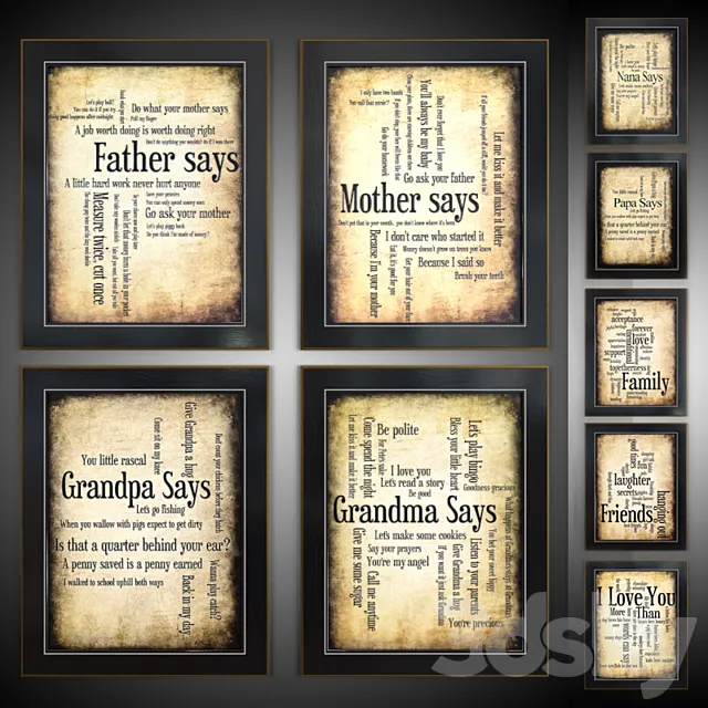 A set of pictures "Father Says" (9 pcs.) 3D Model