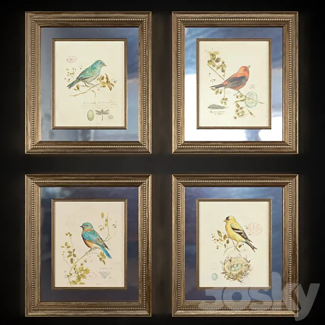 A set of pictures "SongBird" (8 pcs.) 3D Model